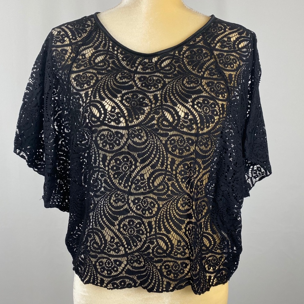In Front Black Lace Top